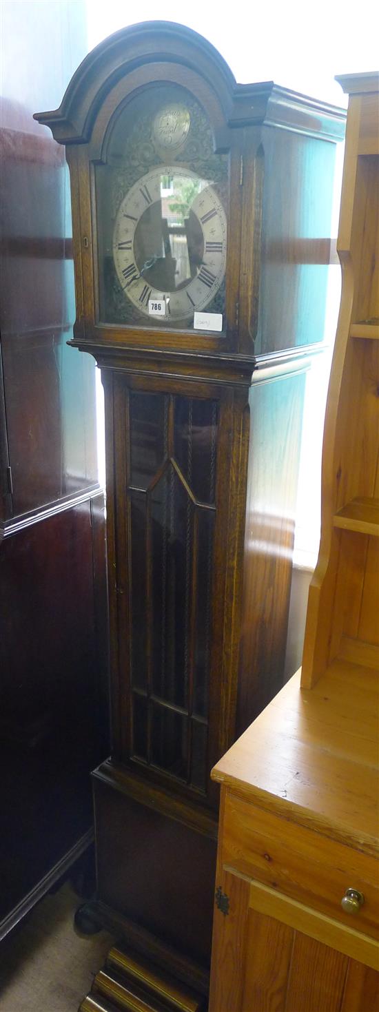 Oak longcase clock